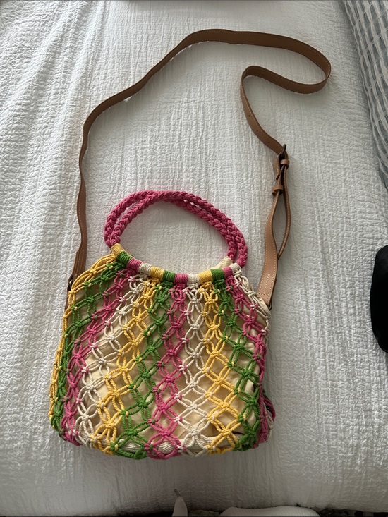 Universal Thread Handbags - Universal Thread Multicolor Crochet Crossbody Bag - Pink, Green, Yellow, Cream